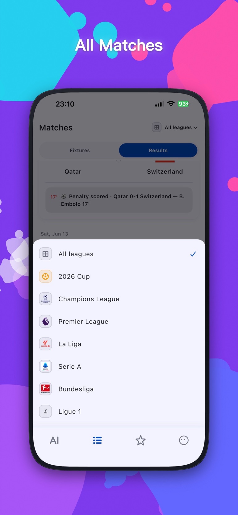 Nutmegly app competition filter screen